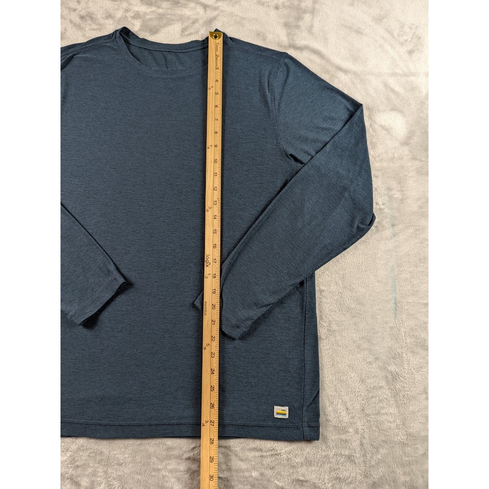 Vuori Shirt Mens Large Blue Heathered Strato Tech Long Sleeve Tee Athletic V178 - Picture 5 of 8